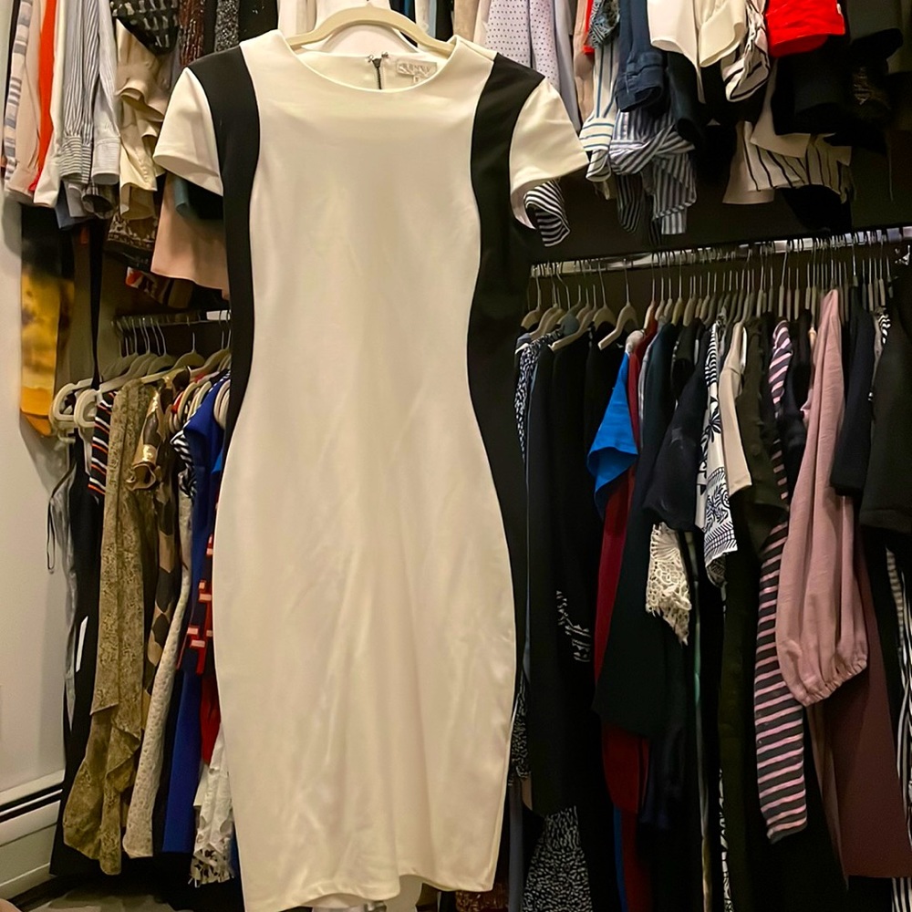 Cotton chic black and white dress